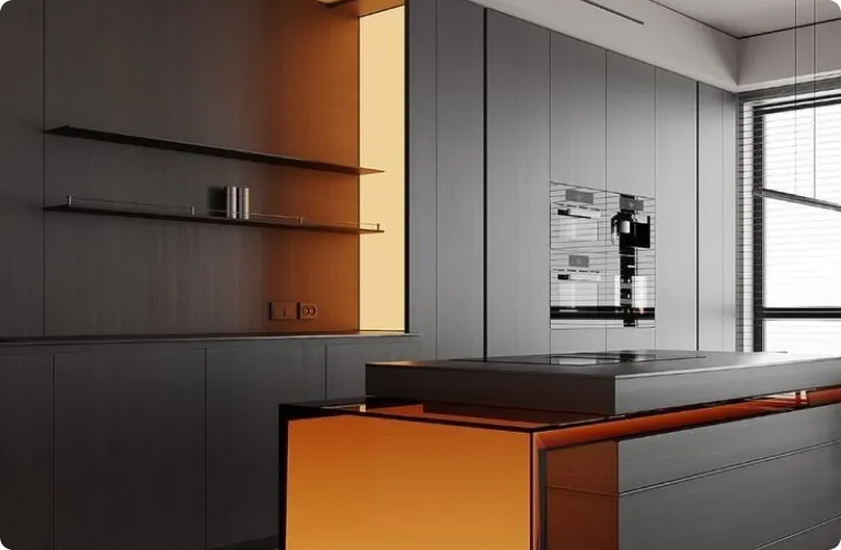Modern Kitchen with White Shaker Cabinets — Oak Shaker F5 — Shaker Series
